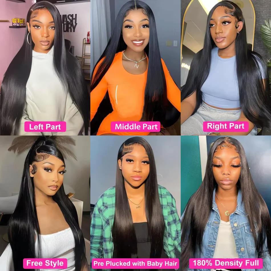 Bling Hair Glueless Bone Straight 5x5 Hd Lace Frontal Wig 13X6 13X4 Black Lace Front Wig Human Hair 5x5 Natural Brazilian Transparent Wigs