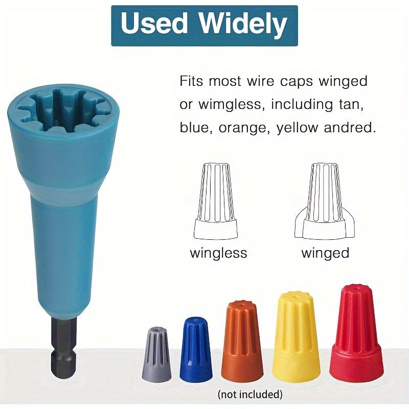 2-Pack Wire Cap Tightener, Wire Crimping Tool, Drill-Compatible, Rotating Connector Socket, 1/4 Inch Jaw, Stripping & Crimping Dual-Use Tool