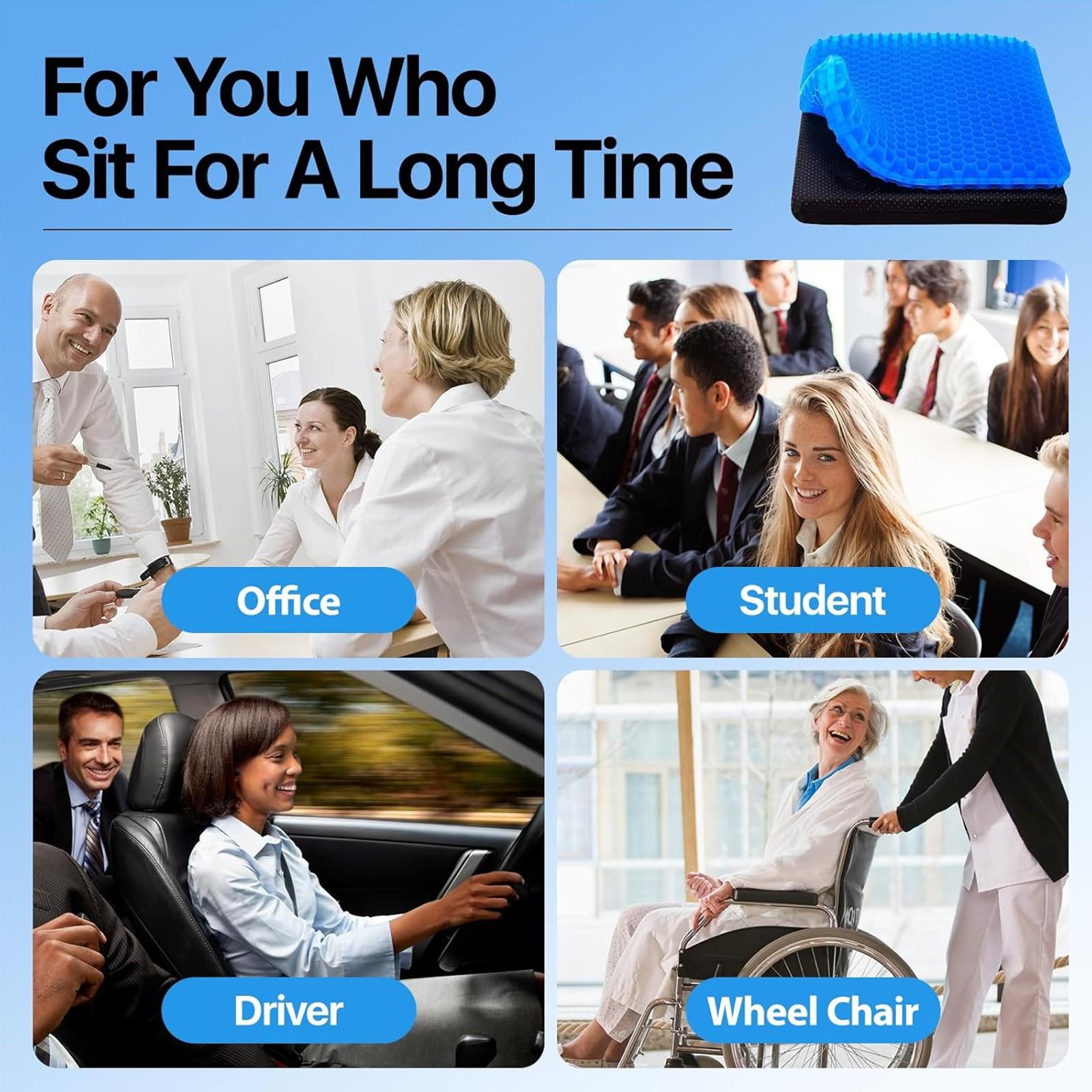 Double-layered honeycomb gel seat cushion is highly elastic, easy to carry, foldable, and detachable. It enhances airflow, keeping the bottom cool, and is suitable for those who sit for long periods in the office or car. It's also an excellent gift