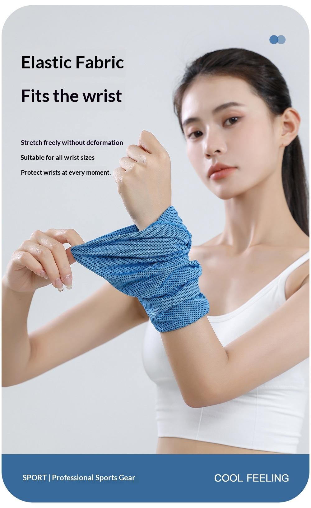 Light Luxury Ice Feel Sports Wrist Brace, Anti-Sprain Support, Cooling Sweat Absorption, Breathable, Unisex, Ideal for Fitness and Outdoor Activities