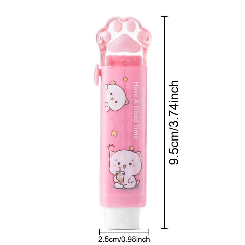 Cute Cat Paw Design Rubber Pencil Eraser, Perfect Gift for Girls & Students, Fun School Supplies Stationery Accessory