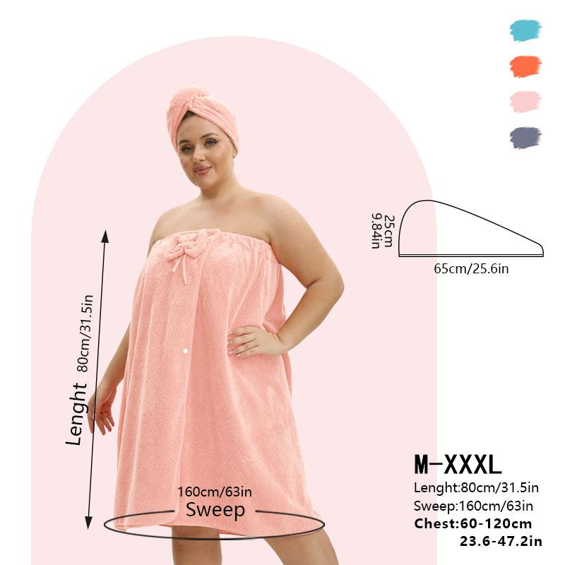 Plus Size Bath Skirt & Shower Cap Set, 2 Counts/set Adjustable Bath Skirt & Shower Cap, Thickened Cute Bath Skirt, Ideal for Home Use, Travel, Sauna, and Spa, Womenswear