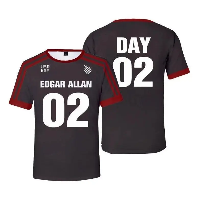 2025 New Edgar Allan Jersey T-shirts 3D The Foxhole Court Print Unisex Streetwear Summer Men Women Cosplay Game Uniform Kids Top