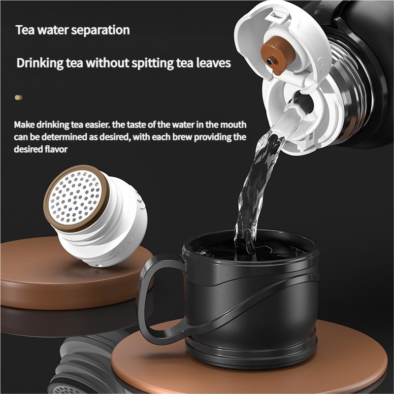 Stainless Steel Insulated Water Bottle, 20oz (600ML) Vacuum Flask with Handle, Smart Temperature Display, Large Capacity Car Cup, Vacuum Insulated Tumbler