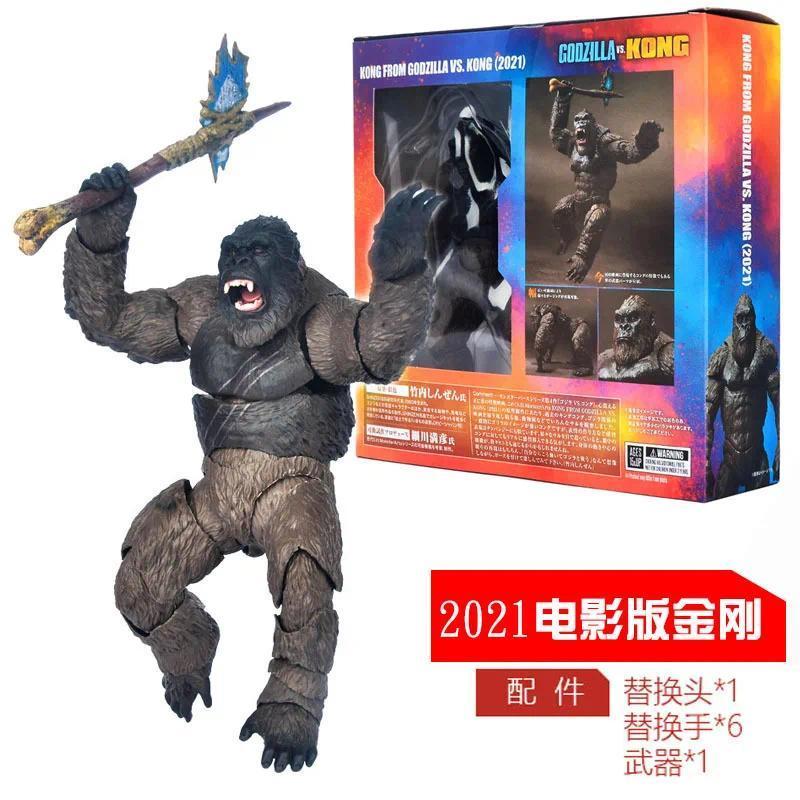 14CM 2021 King Kong Vs Godzilla Action Figure Movie Model Movable Joints Chimpanzees Gojira Figma Toys For Children Kids Gifts