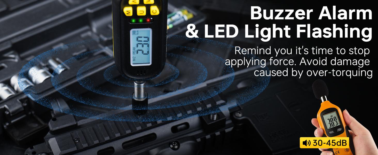 32PCS Digital Torque Screwdriver, 2.66-53.1 in-lbs/0.3-6 Nm, Inch Pound Torque Screwdriver Electrician with Buzzer & LED Indicator, Adjustable Screwdriver Torque Wrench Set with Bits & Sockets wrenches torque wrench