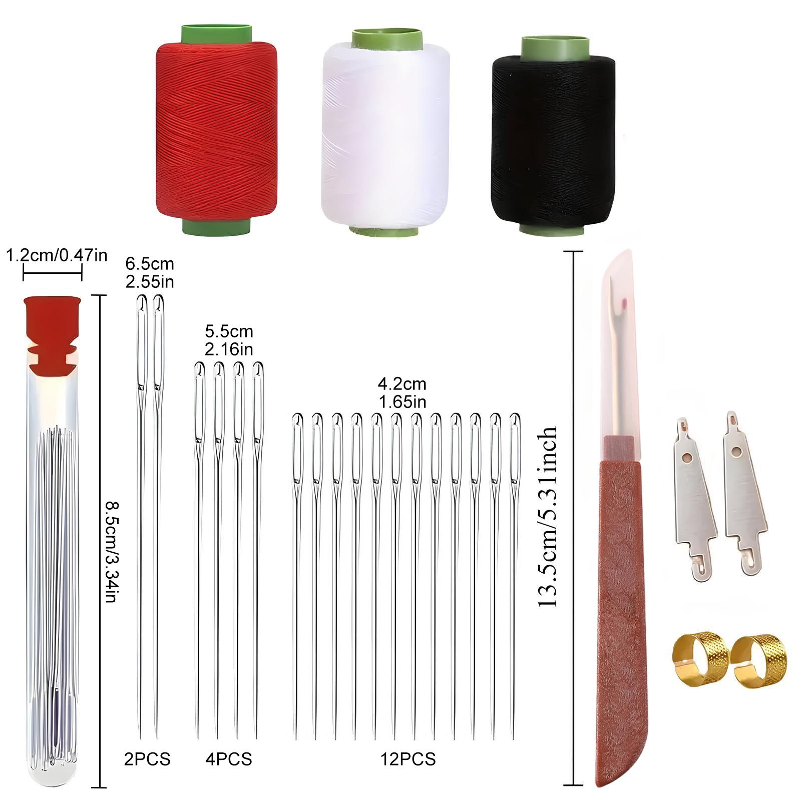 KOMOX 36PCS Sewing Tool Set, Needle Thread Hand Repair Kit for Beginners, Mini Sewing Kit for Mending Clothes, Include 25 Steel Needles, 3 reels of Thread, Seam Ripper, 2 Needle Threader, 2 Thimbles