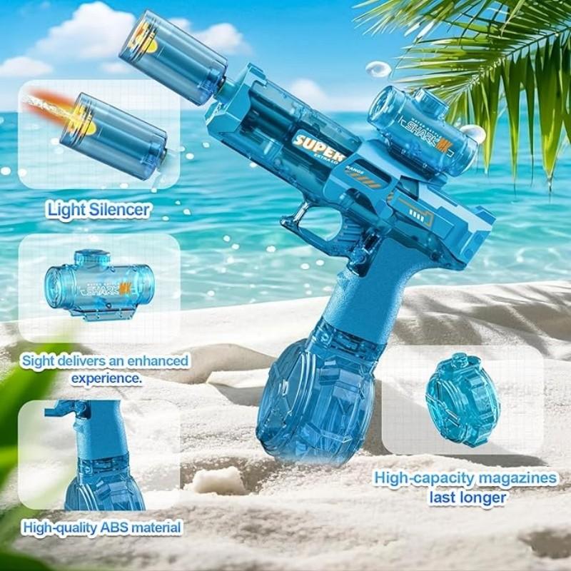 Portable Automatic Electric Water Gun, Handheld Pulse Water Gun for Pool and Beach Fun, USB Rechargeable Summer Party Toy for Ages 3-6