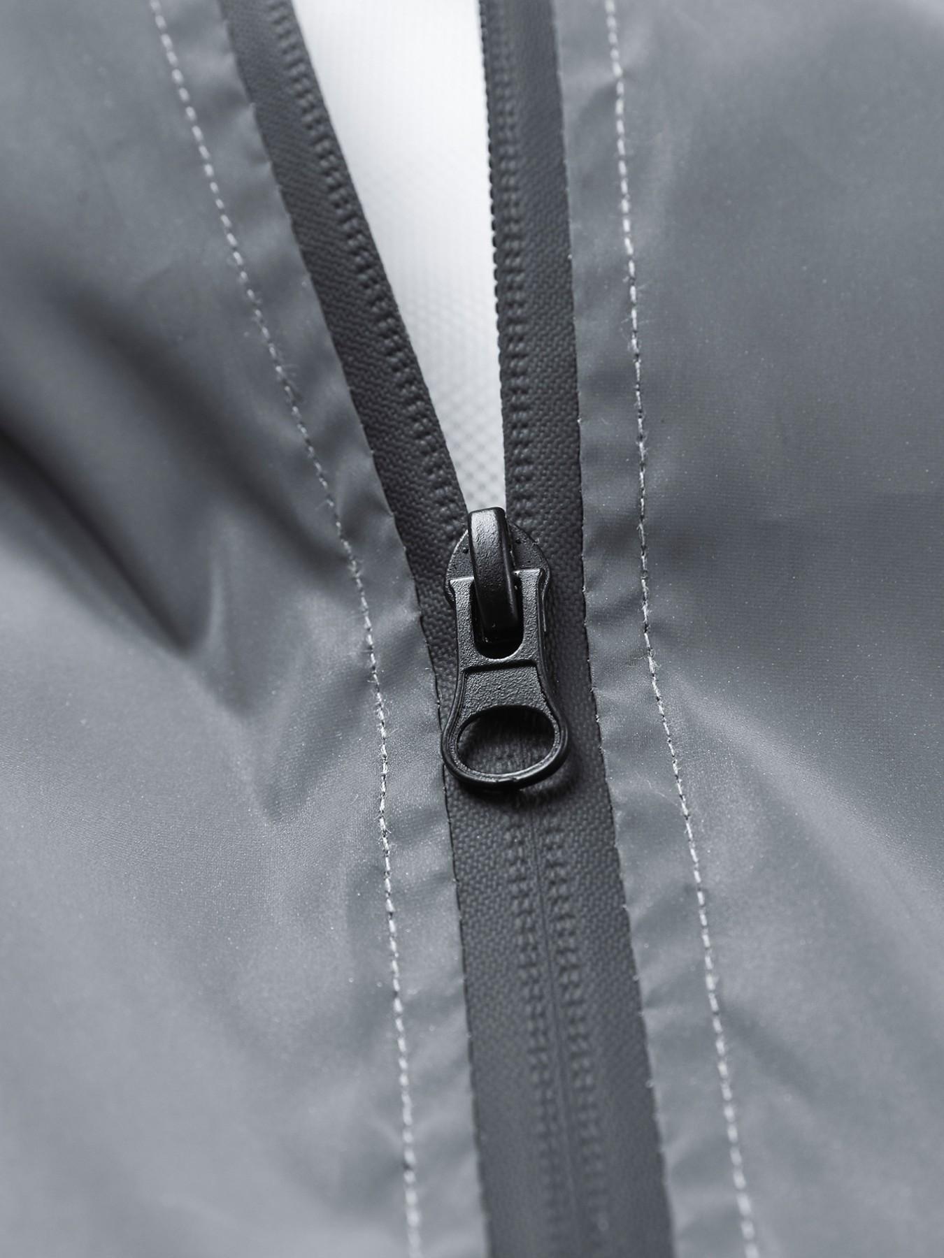 Men's Sleeveless Vest with Zipper, Mesh Lining, Reflective Material for Night Use, Casual Loose-Fitting Outer Vest