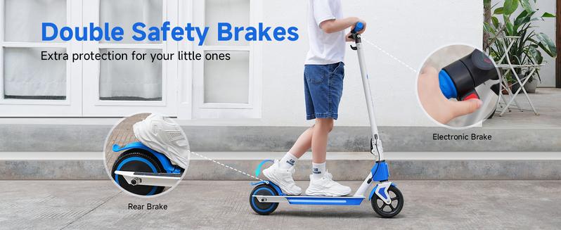 【Valentine's Day】 Electric Scooter, 12 MPH Speed, with Music, 5-9 Miles Range, 200W Motor,  Disc Brakes, UL Lithium Battery,  6.5-Inch Solid Tires Foldable Electric Scooter for Kids Ages 6-14