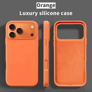 Soft Touch Silicone Phone Smartphone Case For iPhone 17 16 Pro Max, Shockproof Liquid Silicone Ultra-Thin Protective Cover