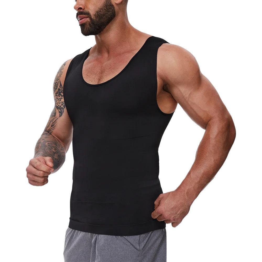 1/2/3/4 Pack Menswear Body Shaper Shapewear Compression Tummy Control Vest Comfy Stretchy Lightweight Workout Tank Top Fabric Breathable Sports Undershirt Elastic Soft Polyester SpringStatements