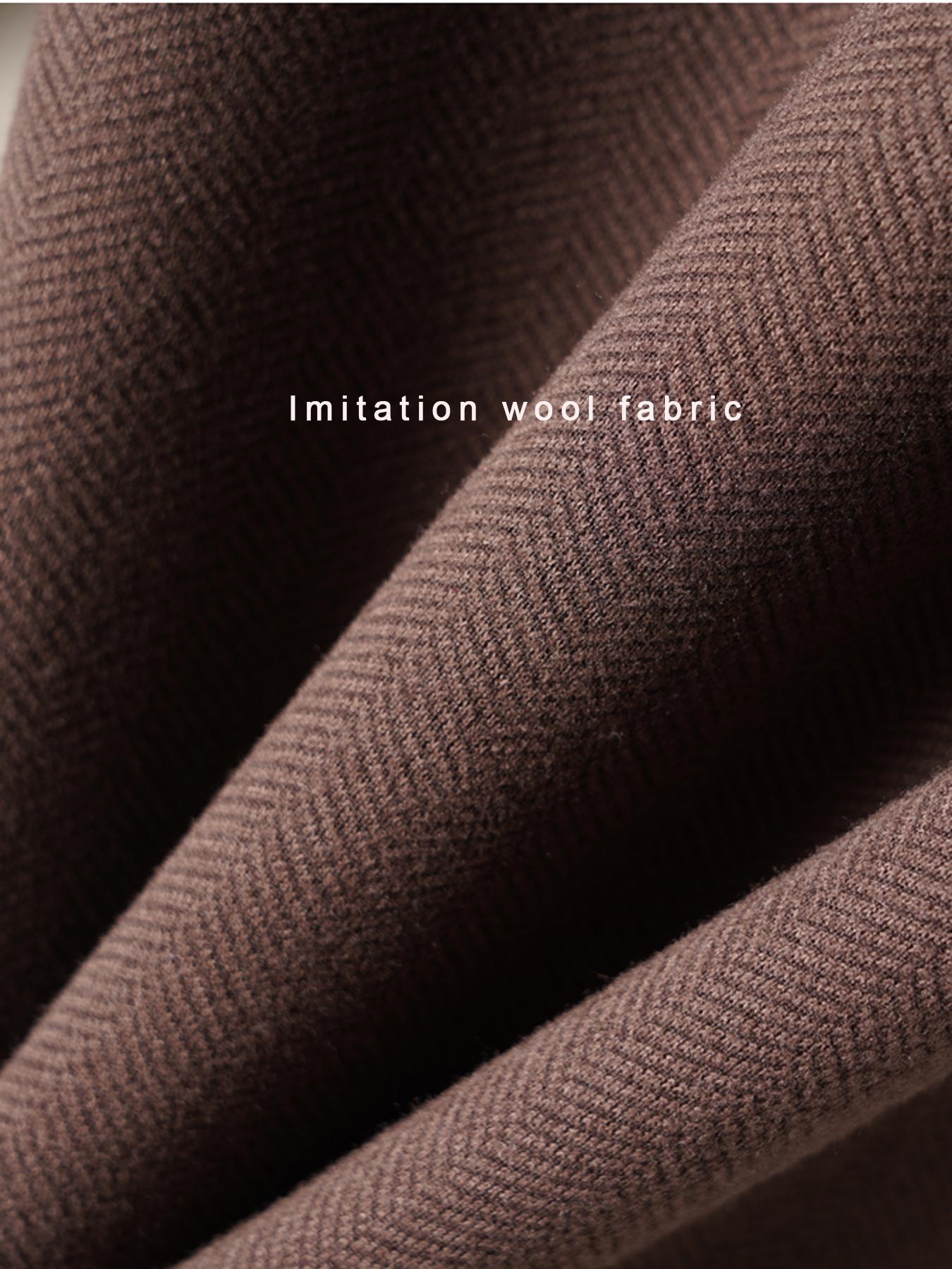 Women's Coffee Faux Wool Blend Blazer Jacket Suits, Fall & Winter Fashion Commuter Warm Long Sleeve Workwear Casual Top