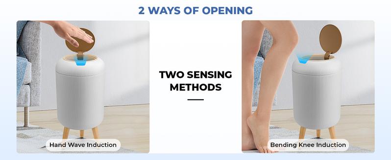 Pukomc Auto-sensor trash can – waterproof Nordic style, space-saving & hygienic. Eco-conscious design