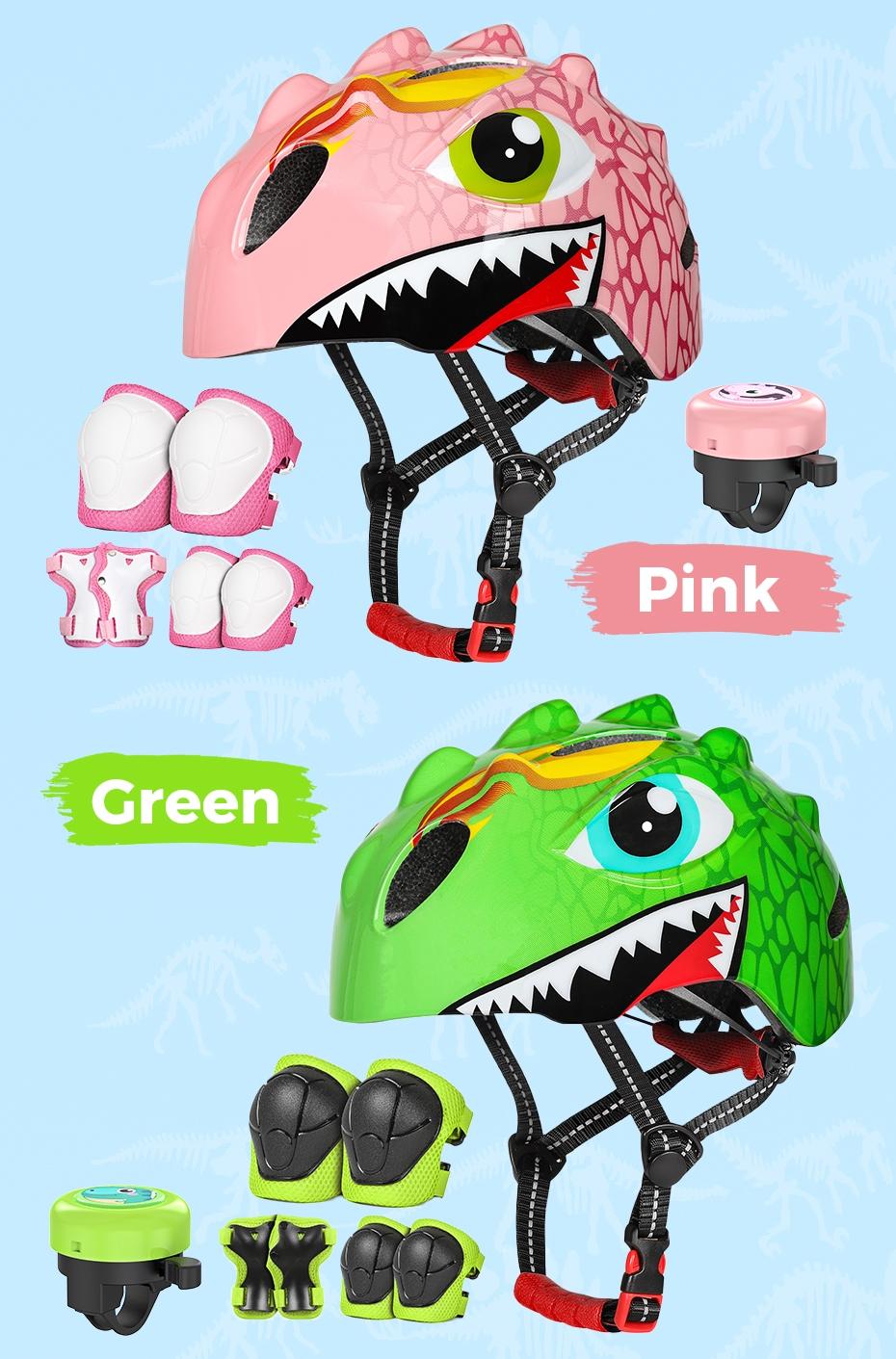 VICTGOAL Kids Bicycle Helmet with Knee Elbow Pads Set, Protective Gear, Child Sports Safety Guard for Boys Girls Balance Bike & Roller Skating, Perfect for Christmas Halloween & Birthday Gifts