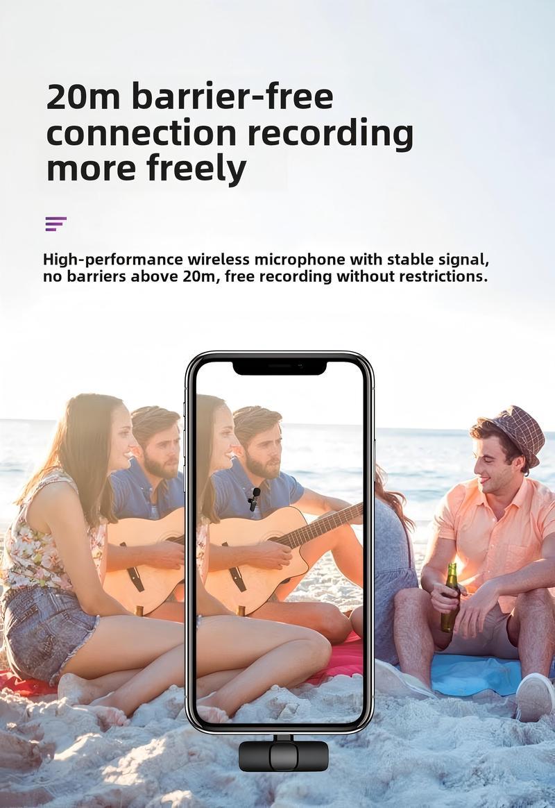 Professional Wireless Microphone, USB Rechargeable Wireless Microphone, Plug-Play Lapel Mic for Video Recording, Teaching, Interviews, Podcast Equipment, Gifts for Mums mini microfono minimic c interface mini microphone phone accessories Audio