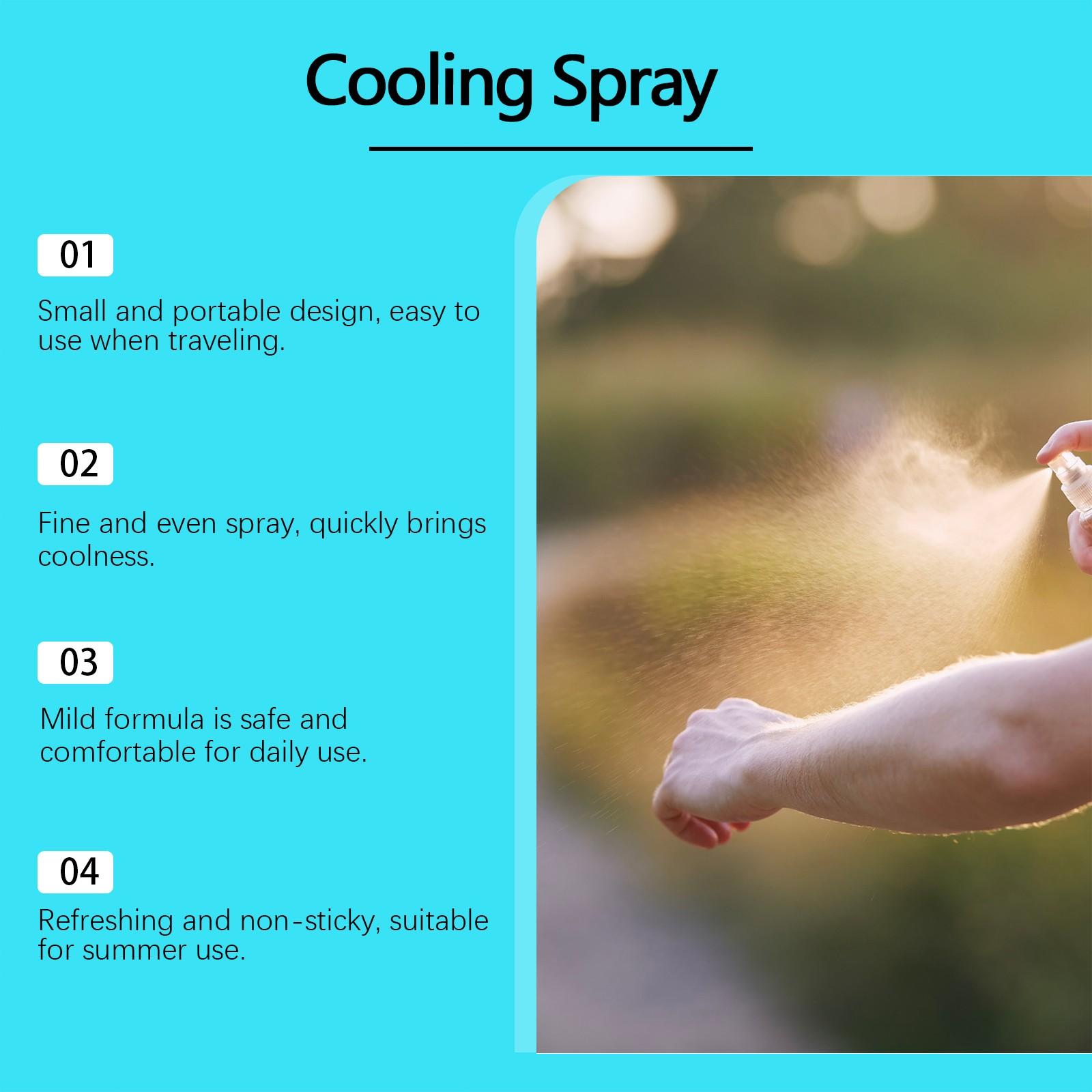 50ML Outdoor Cooling Spray, Portable Summer Body Refreshing Mist, Long-Lasting Cool Scent, Essential for Outdoor Travel, Suitable for All Skin Types