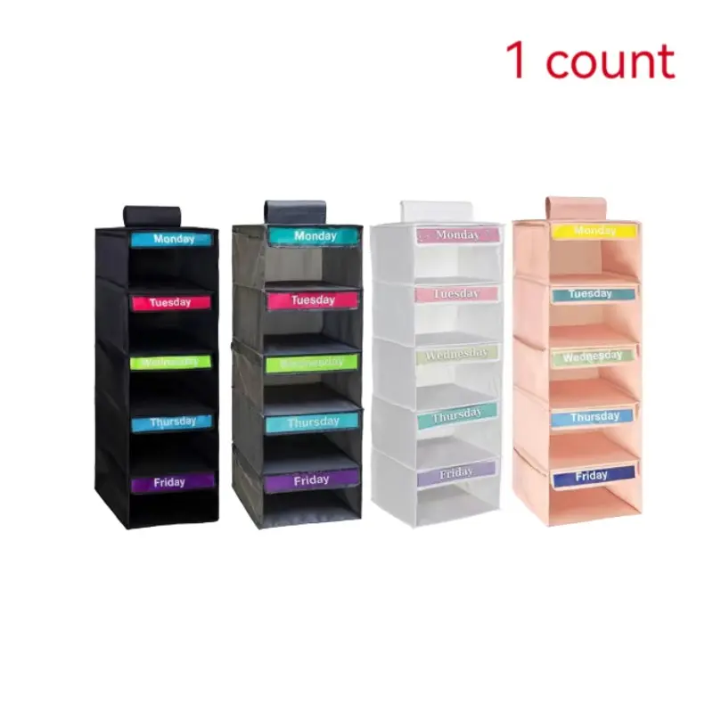 Door Back Organizer with 5 Mesh Pockets and Anti-Tilt Hooks, Holds Up to 15 Lbs, Space-Saving Hanging Storage Solution, Foldable Storage Organizer, Collapsible Storage Organizer, Foldable Fabric Organizers