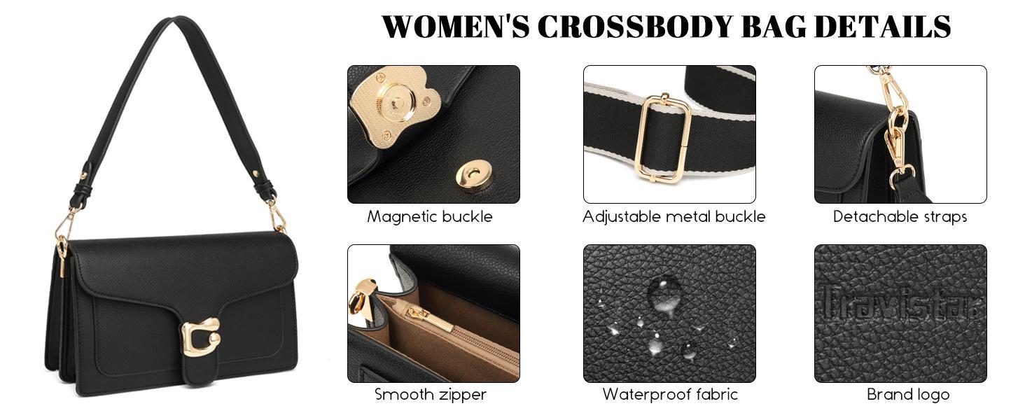 Travistar Women's Crossbody Bag - Lightweight, Large Capacity, Fashion Shoulder Bag for Daily UseTravistar Women’s Shoulder, Crossbody Bag – Chic PU Leather, Lightweight, Adjustable Strap, Fashion Shoulder Bag for Daily Use