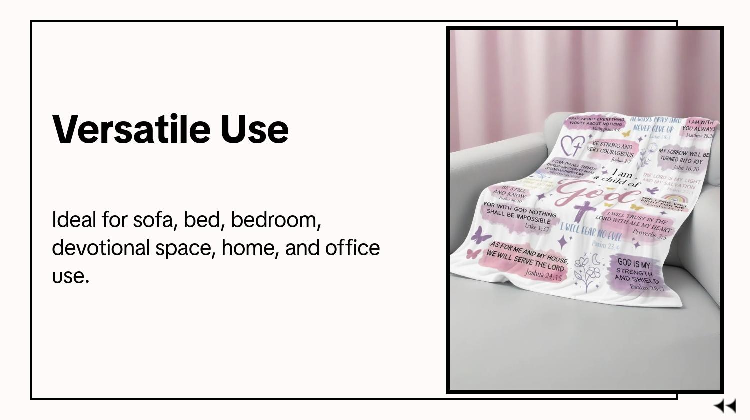 Christian Themed Blanket, Bible Verse Collage Flannel Blanket Soft Cozy Plush Throw Perfect Inspirational Gift for Faith Based  Warm Snuggle Blanket for Bedroom Devotional Space Cute Pastel Watercolor Christian Design , Warm Nap Blanket for Home & Office