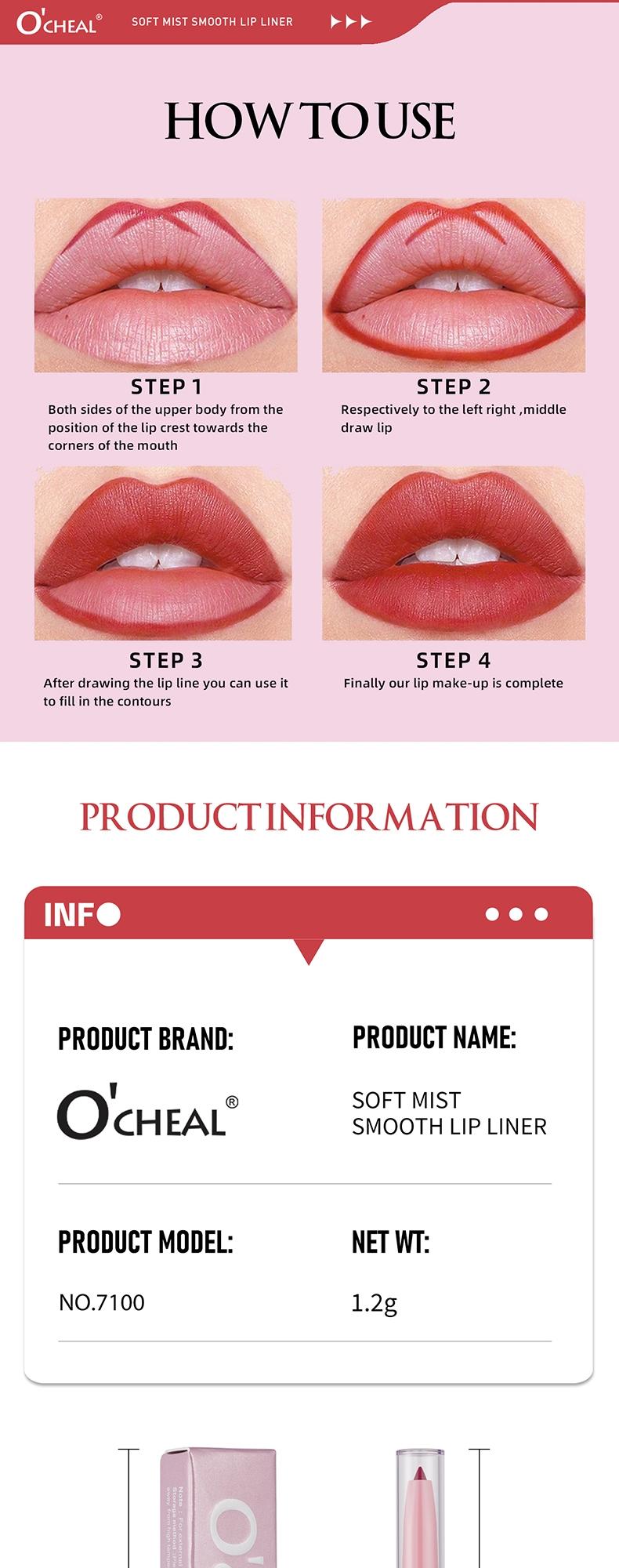 Sketch Lip Liner Pen, Define Full Lips, Natural Color, Matte Lipstick, Long-Lasting, Perfect for Daily Use, Enhance Your Smile