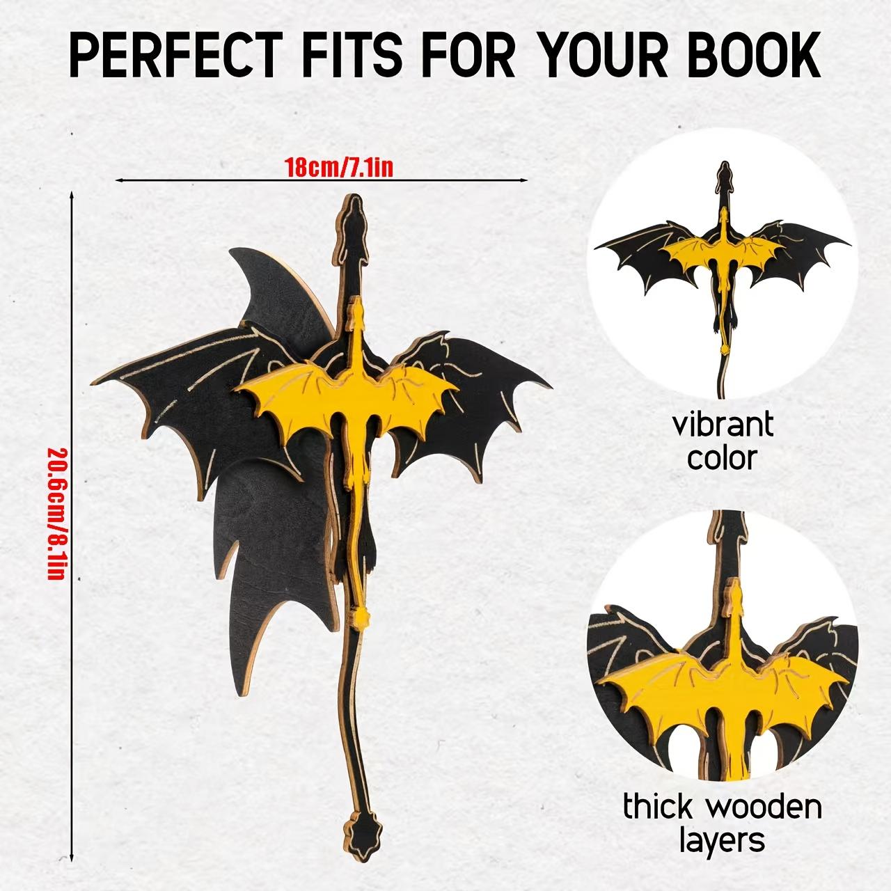 Fantasy Dragon Wooden Bookmark, Multi-Layer Craft, and Block Design, Creative Stationery Gift for Book Lovers