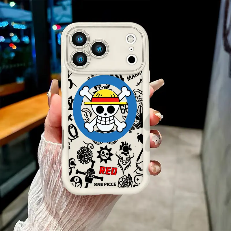 One Piece Straw Hat Pirates Skull Logo Devil Fruit Doodle Phone Case ...