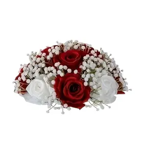 Popular cross-border imitation flower wedding series guide decoration table fake flower living room hotel turntable middle desktop decoration flower full of stars red Home Decor Accessory Decorative Flowers Artificial Flowers