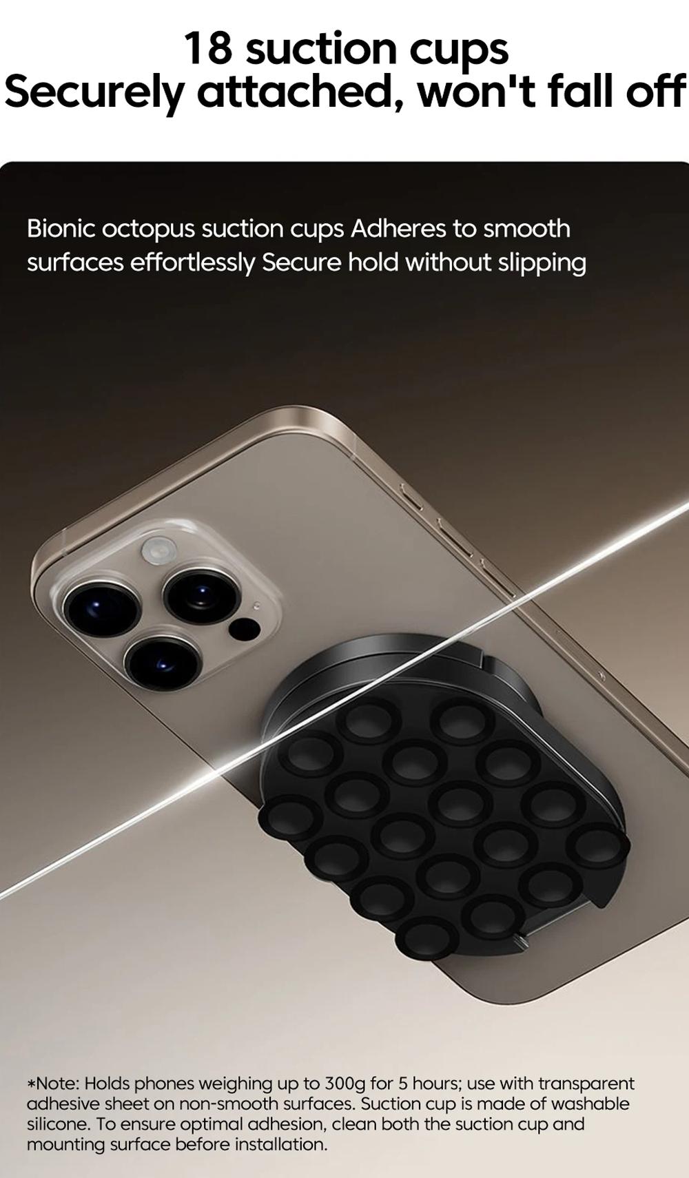 Three-in-One Magnetic Phone Stand, Multi-functional Foldable Portable Magnetic Adhesive Stand, Phone Desktop Wall Mount Stand, Finger Ring Magnetic Adhesive Stand, Foldable Rotating Three-in-One Multi-functional Phone Stand