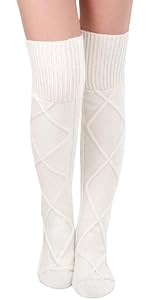 Fleece Lined Leg Warmers for Women Knit Leg Warmer for Skating | Soft Winter Leg Warmers Boot Socks for Cold Weather Outdoor and Daily Wear