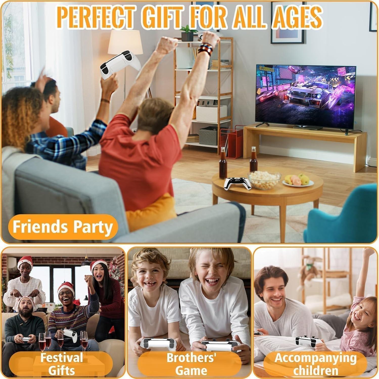 Retro game console, featuring over 20,000 games and 26 emulators, equipped with 26 wireless controllers, TF card, HDMI output interface, and 2 ergonomic wireless controllers. Suitable for all age groups and ideal for gift-giving during holidays.