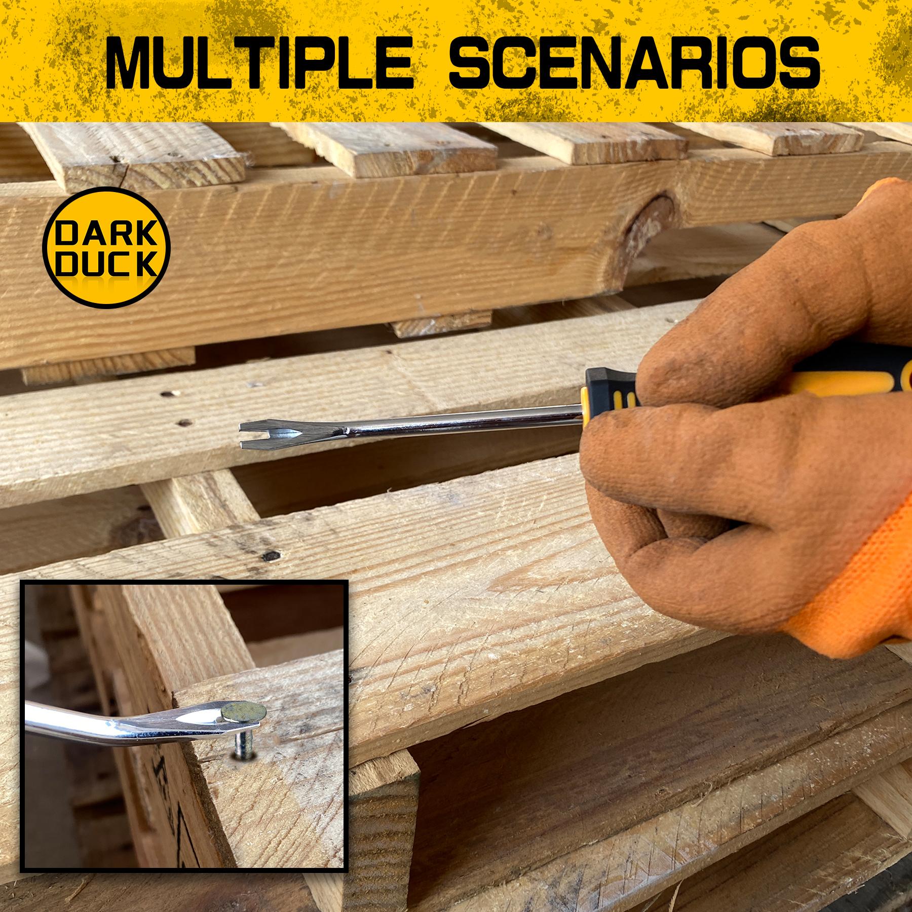 DARK DUCK 121-Pc Chrome Vanadium Steel Screwdriver Set - Magnetic Hex/Flat/Star Heads, Non-Slip Grip & Storage Rack - Ultimate DIY Tool Kit for Woodworking/Mechanics (Includes Bowl/Gloves/Nail Puller) Industrial Heavy Duty