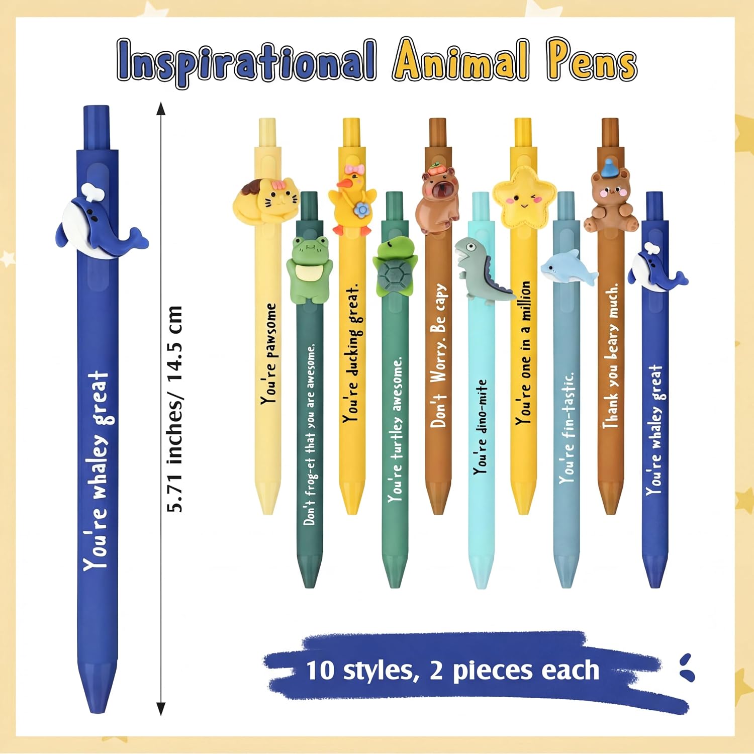 10 count Inspirational Pens  to School  Funny Motivational Ballpoint Pens Employee Appreciation  Positive Affirmation Pen for Students Teacher Nurse Coworkers Team Staff ()
