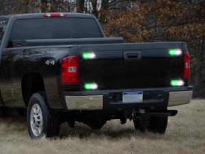 Nilight 8PCS Led Strobe Lights with Controller 12V 24V Sync Feature Green White Strobe Light 12 24 LED Surface Mount Hazard Warning Lights with Strobe Controller for Vehicle Car Truck RV ATV