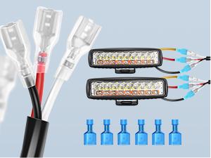 Nilight Amber White Dual Color Light Bar Wiring Harness Kit 16AWG with 12V Relay 15A Inline Blade Fuse Push Button Switch for Offroad Driving Light, 2 Leads Underglow Car