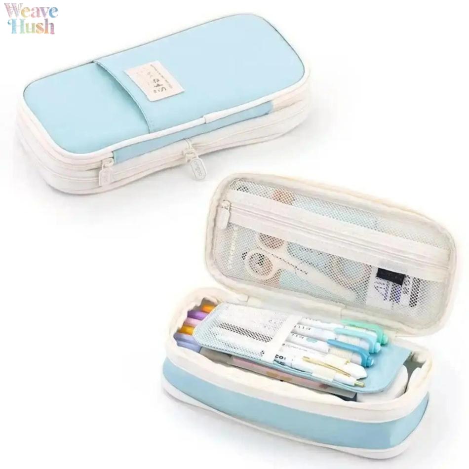 Colorful Gradient Cute Stationery Storage Organizer, Large-Capacity Zippered Pencil Pouch for Teen Girls, Ideal for Back to School Shopping and Gifting