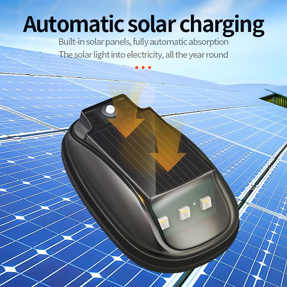 Solar USB Rechargeable Mouse Warning Light, Remote Control Multi-Mode Car Roof Decoration Flashing Lamp, Solar Powered Vehicle Top Light, LED Lights Car