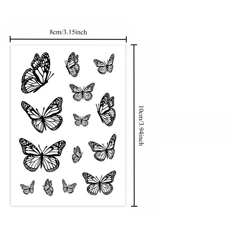 Butterfly, 1Pc Waterproof Temporary Tattoo Stickers, Long-lasting Waterproof for One to Two Weeks, Fake Tattoo for Man and Women