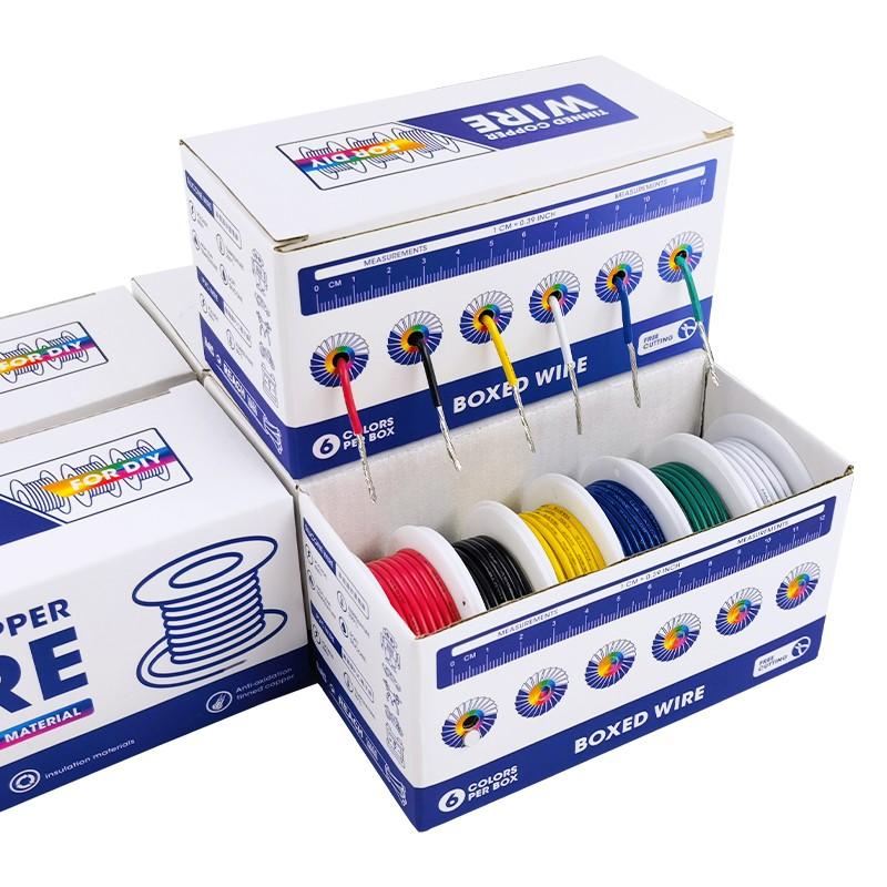 1 Set 16/18/20/22/24/26/28/30 AWG PVC tinned copper Electrical Wire Kit, 6 Color, Tinned Copper wire,For DIY Projects,LED Wire,Home Electrical,Power Wiring,electronic equipment，Car Speaker Wire, AWG Wires