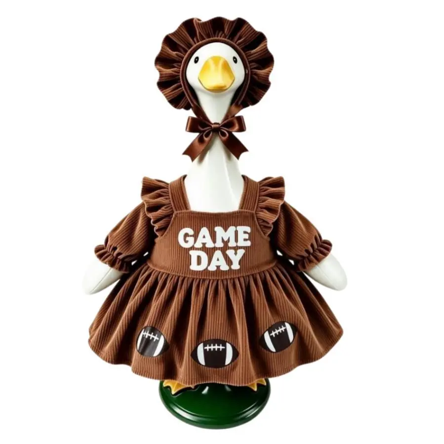 Football Porch Goose Outfit Game Day Dress For 23'' Lawn Goose