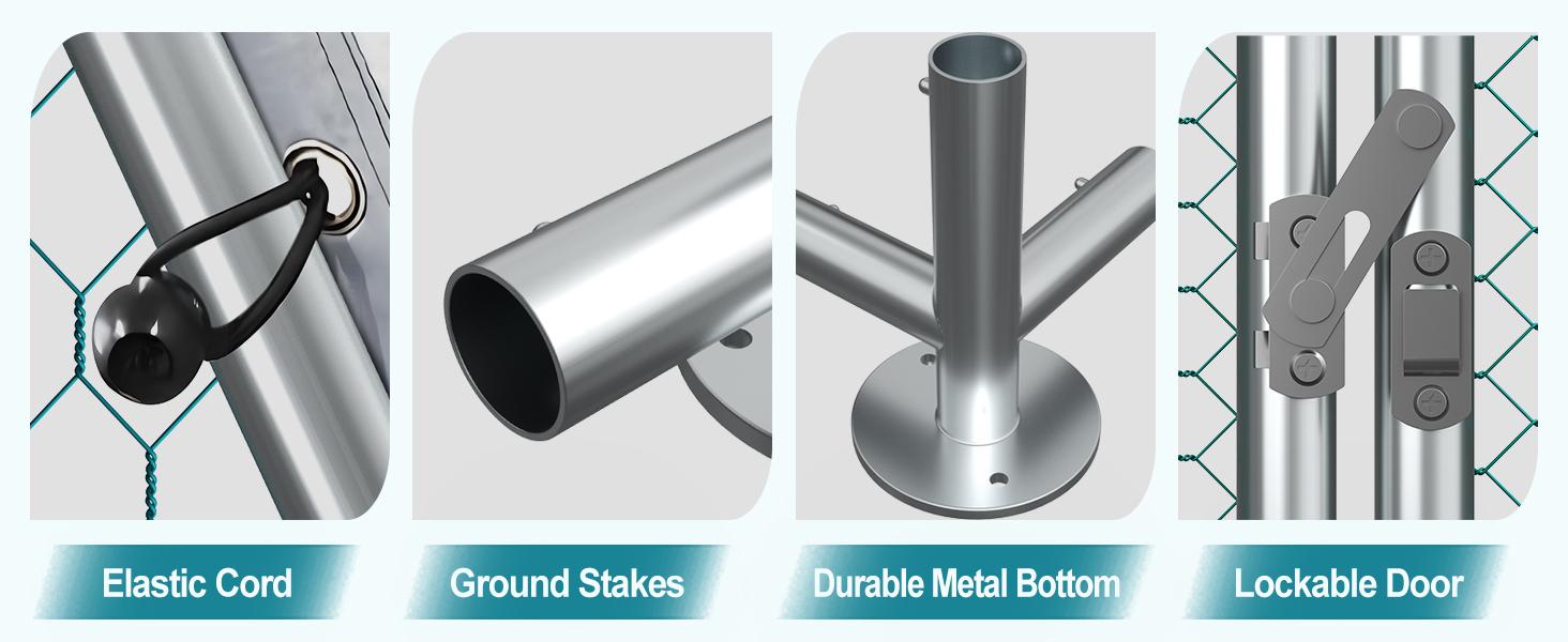 Chicken Coop Large Metal Chicken Run for 6/10 Chickens Poultry Cage with Waterproof Cover for Duck Walk-in Chicken Pen for Yard