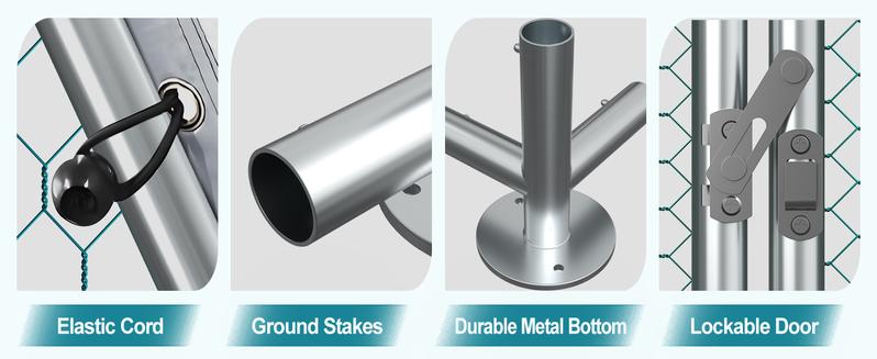 Chicken Coop Large Metal Chicken Run for 6/10 Chickens Poultry Cage with Waterproof Cover for Duck Walk-in Chicken Pen for Yard