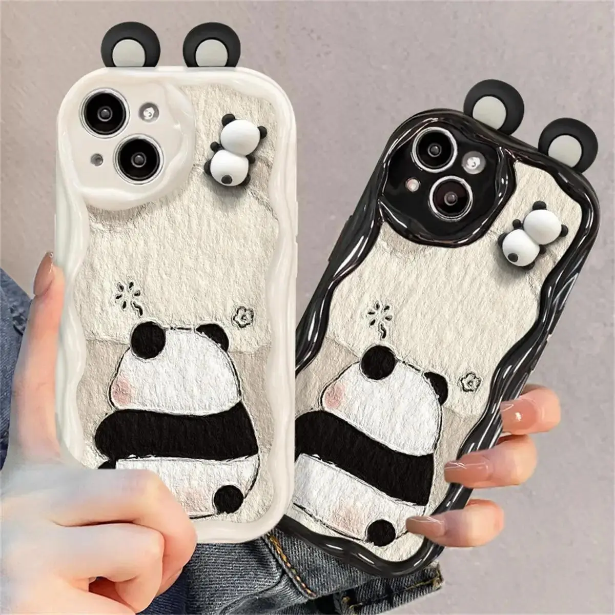 Cartoon 3D Panda Ears Phone Case For Samsung Galaxy S25Ultra S25 S24 S23 Ultra Plus FE A35 A34 A55 A15 A16 A54 A06 A24 cover vibes, Accessories, Shell