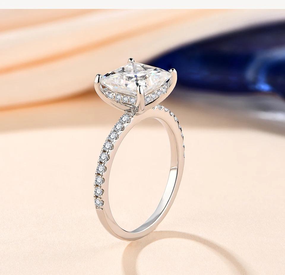 Princess Cut Synthetic Moissanite Rings D Color VVS1 8.0mm Engagement Wedding Rings For Women Gift R049 SpringStatements