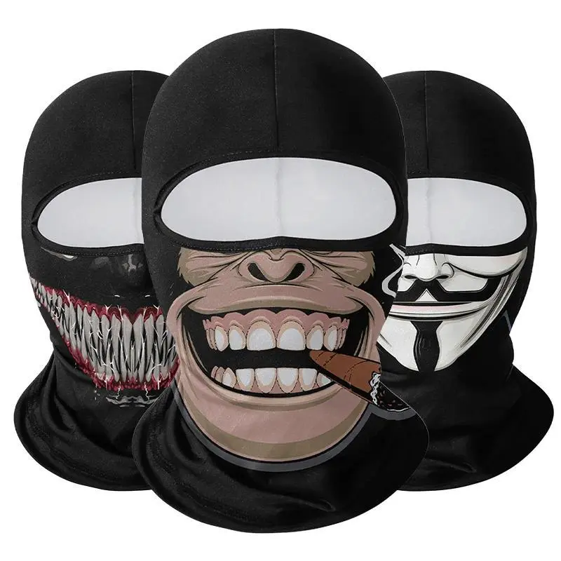 Cycling Mask Skull Quick-drying Sunscreen Balaclava Men's Motorcycle Elastic Helmet Lined Ghost Full Face Windproof Headgear