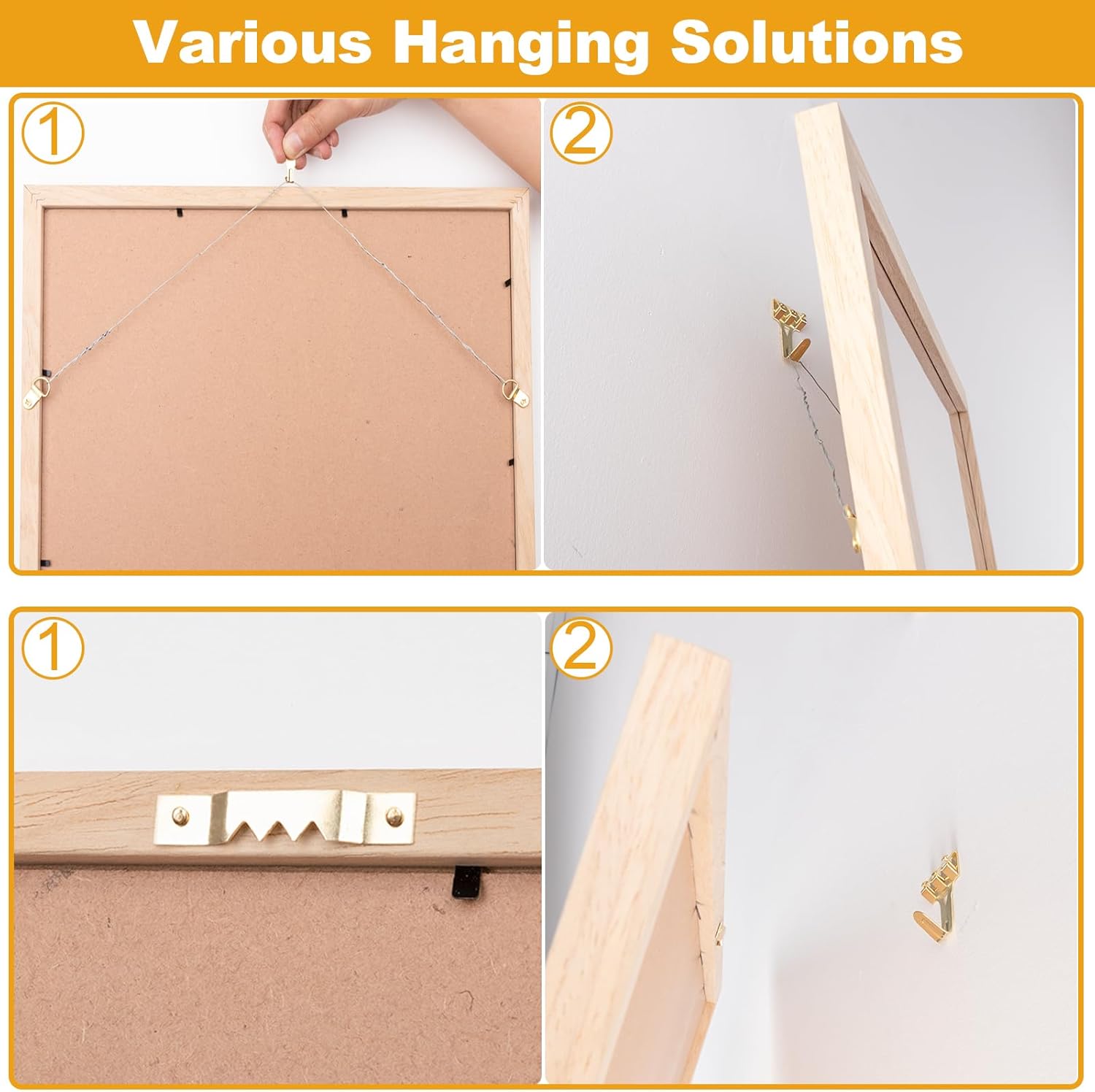303Pcs Picture Hanging Kit, Picture Hangers Assorted Kit with Heavy Duty Picture Hanging Hooks/Hardware Nails/Sawtooth/Wire/D Rings/Level, Metal Picture Wall Hooks for Frame Canvas Mounting