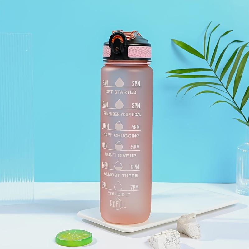 Leak-Proof Sporty Travel Water Bottle, Gradient Color Fitness Cup, Portable Hydration with Motivational Quotes, Ideal for Summer & Fall
