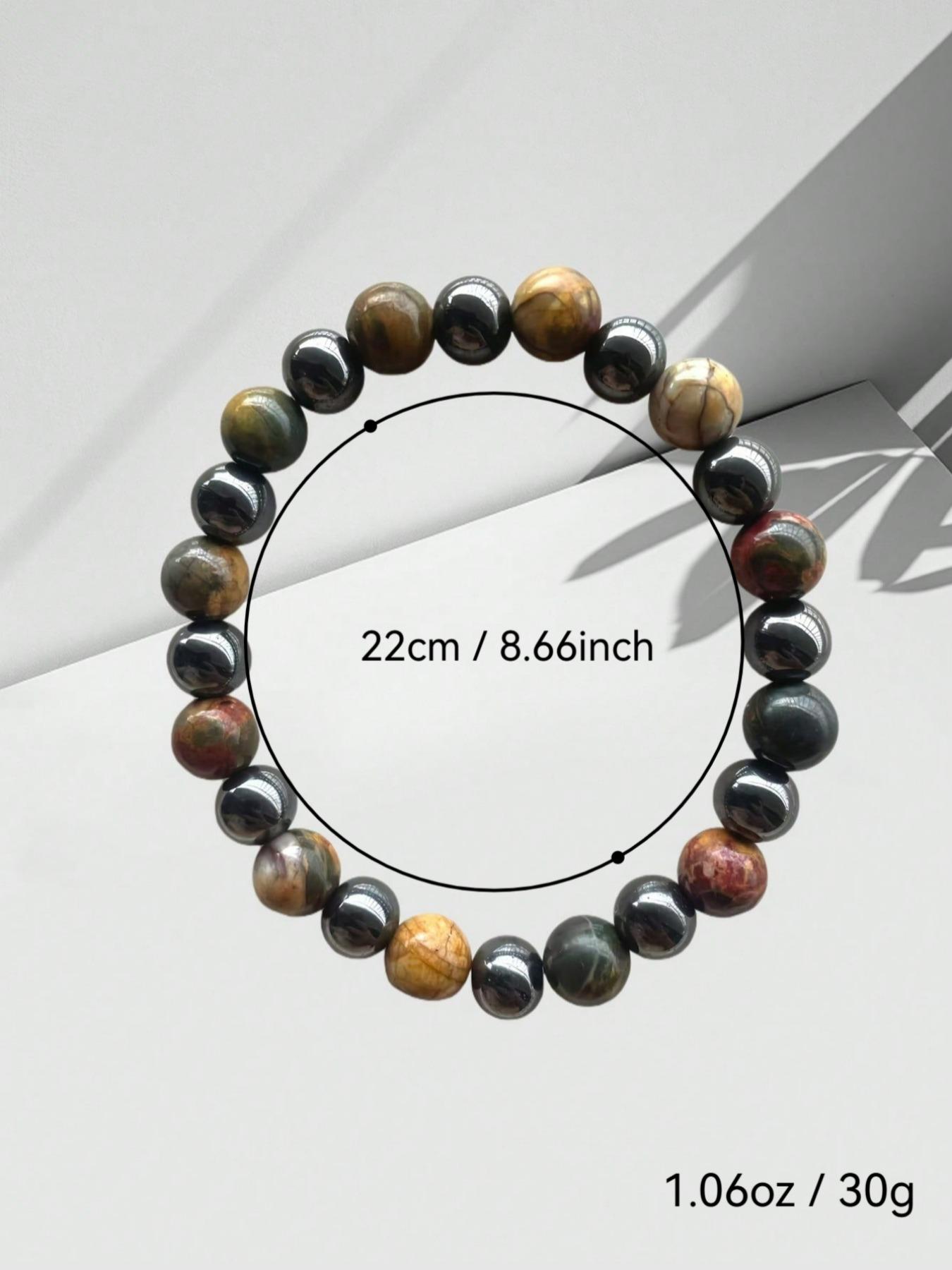 Anxiety Relief Bracelet Stress Reduction Fatigue Natural African Bloodstone Turquoise Beaded Bracelet for Men and Women Daily Wear High Quality Bracelet