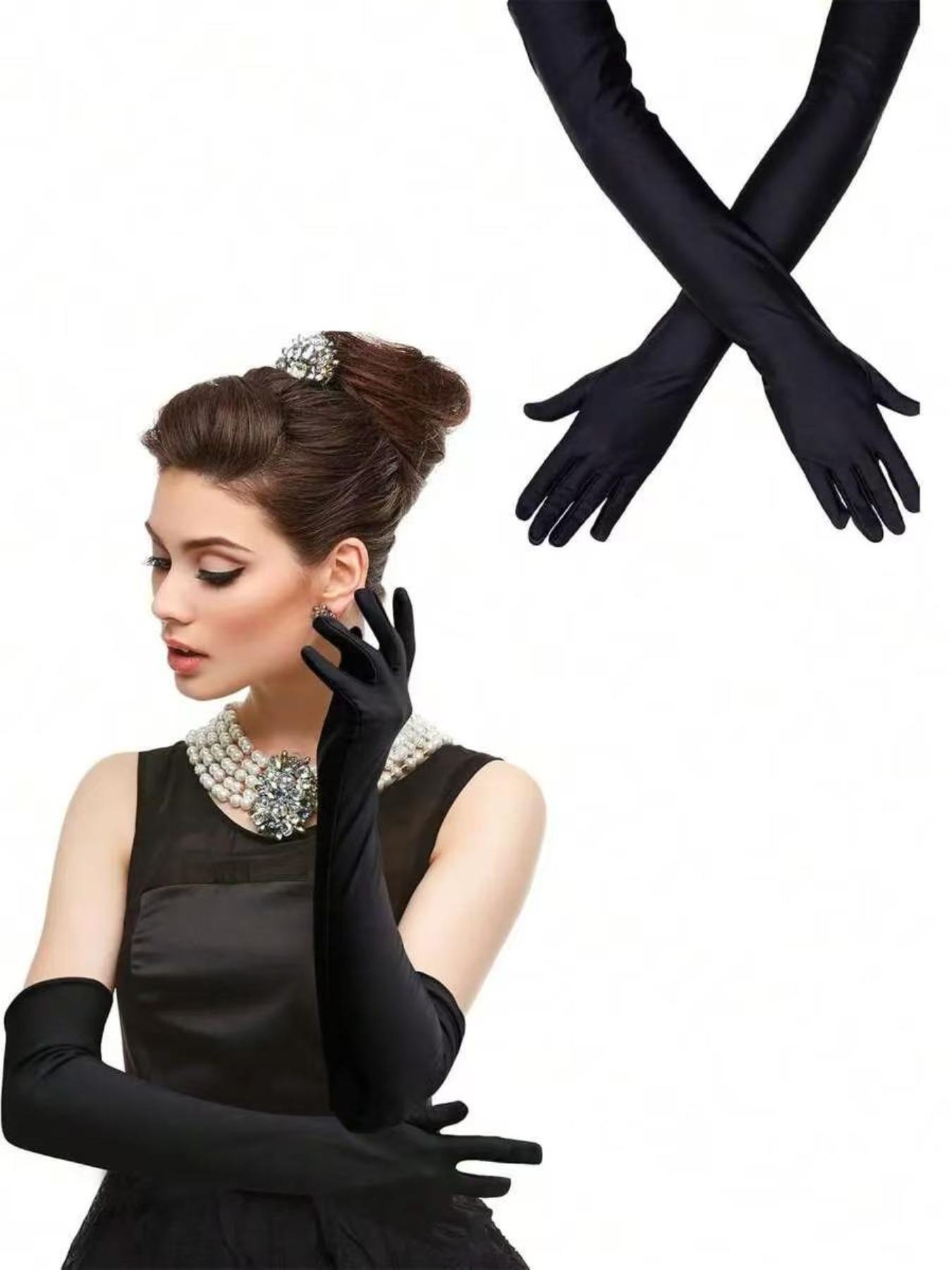 Elegant Women's Long Satin Gloves, 21 Inch Elbow-Length Design, Comfortable Fit for Parties, Performances & Cosplay, Adds Royal Charm