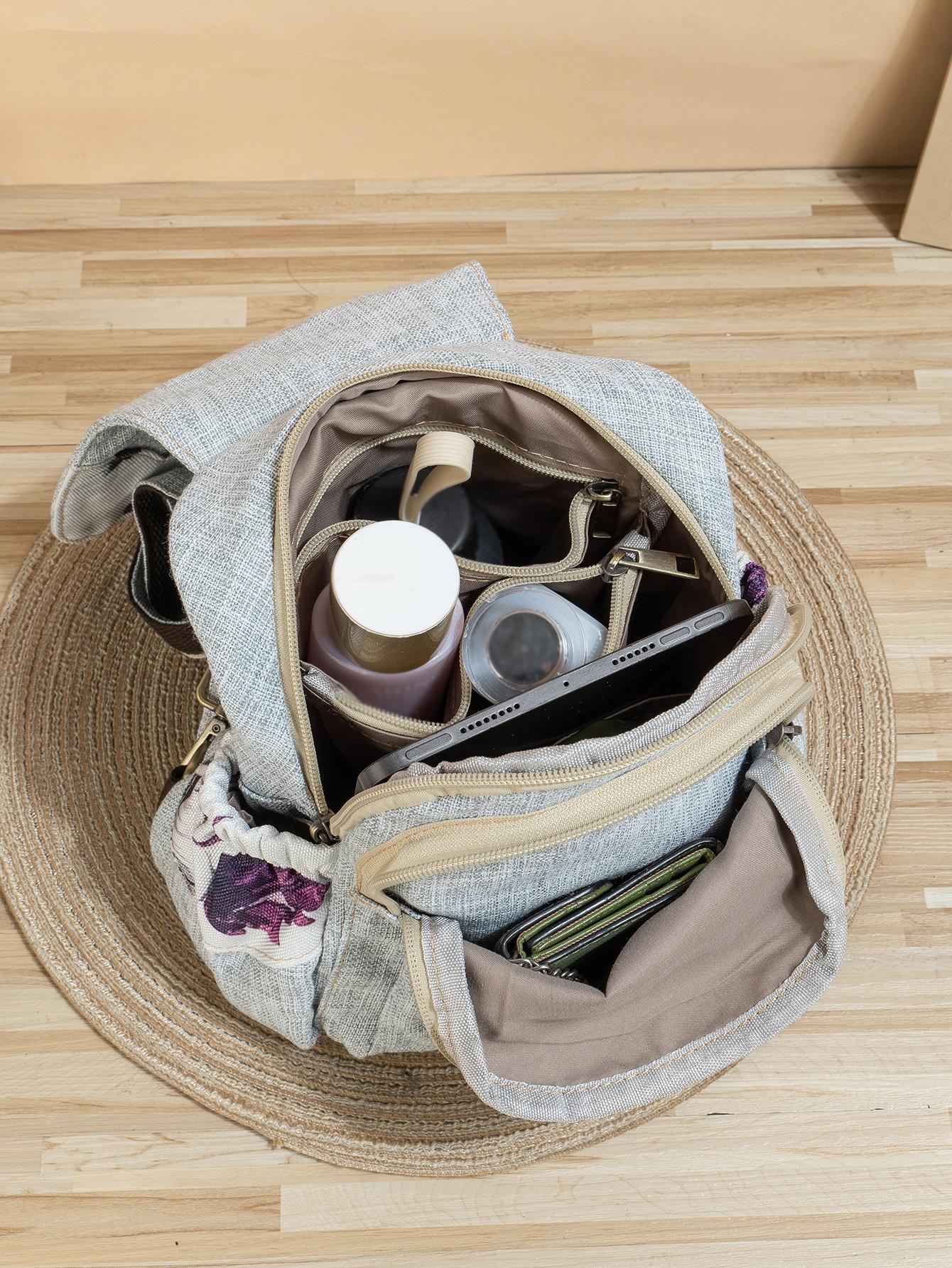 Boho Style Handwoven Dragonfly Backpack, Multi-Layer Flap Chest Bag, Two-In-One Shoulder Bag, Random Cut, Ethnic Wind